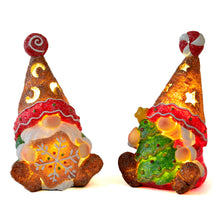 Load image into Gallery viewer, LED Gingerbread Gnome Decor, 2 Asst
