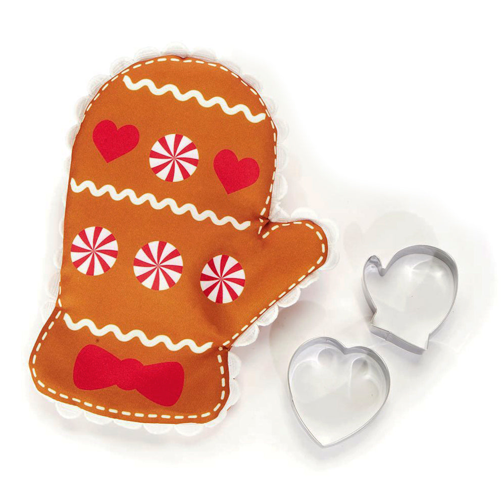 Oven Mitt with Cookie Cutters Set, 2 Asst