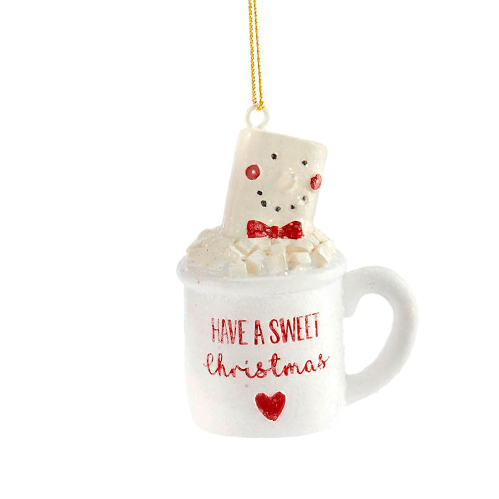 Marshmallow Mug Ornament, 2 Asst