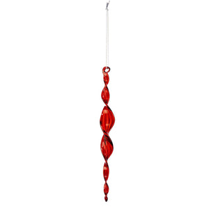 Twisted Glass Ornament, 3 Asst