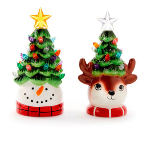 LED Christmas Tree Hat Shelf Decor, 2 Asst