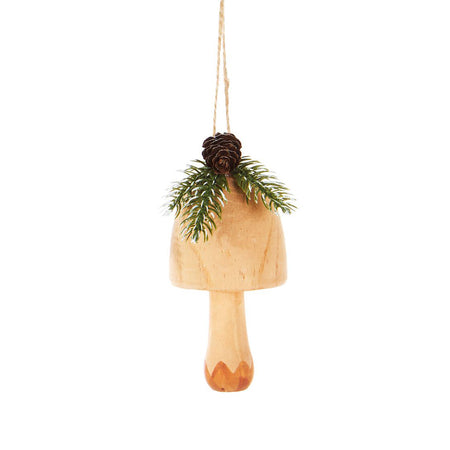 Wood Mushroom Ornament, 3 Asst