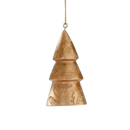 Gold Christmas Tree Ornament, 3 Asst