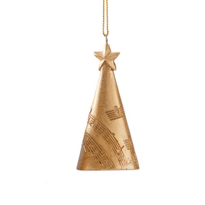 Gold Christmas Tree Ornament, 3 Asst