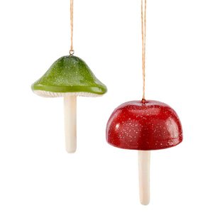 Christmas Mushroom Ornament, 2 Asst