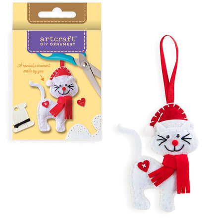 DIY Felt Christmas Cat Ornament Kit