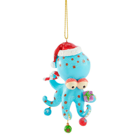 Resin Christmas Octopus Ornament