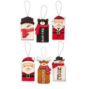 Christmas Figure Ornament, 6 Asst