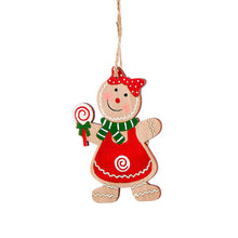 Load image into Gallery viewer, Wood Gingerbread Figure Ornament, 3 Asst
