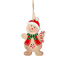 Load image into Gallery viewer, Wood Gingerbread Figure Ornament, 3 Asst
