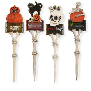 Skeleton Halloween Sign Stake