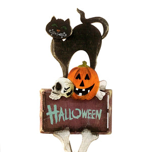 Skeleton Halloween Sign Stake