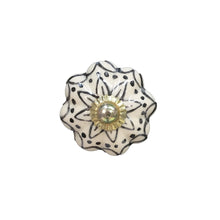 Load image into Gallery viewer, Tranquillo Furniture Knob, Ivory w/Black Flower
