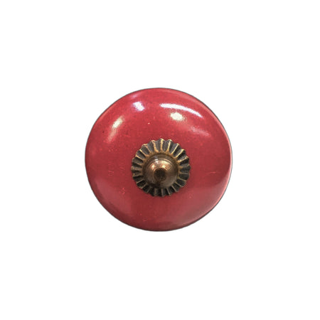 Tranquillo Furniture Knob, Dark Red, Flower Center