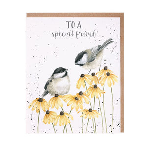 Let Friendship Bloom Chickadee Friendship Card