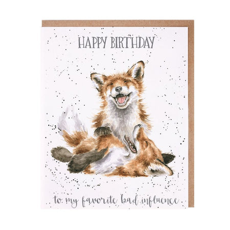 Favorite Bad Influence Fox Birthday Card
