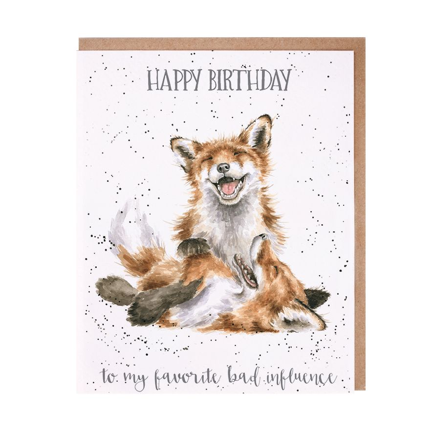 Favorite Bad Influence Fox Birthday Card