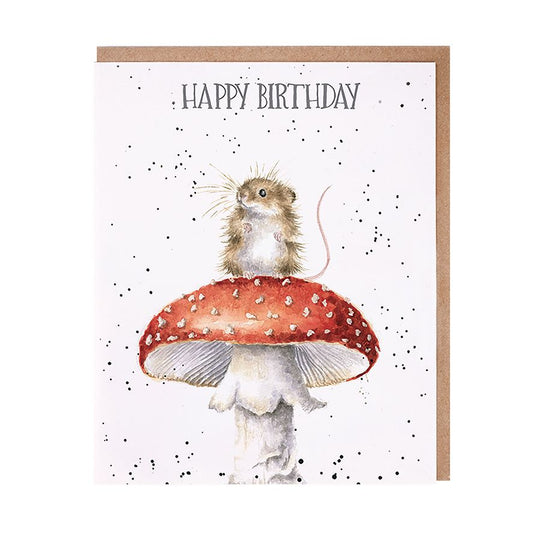 Happy Birthday Mushroom Mouse Birthday Card