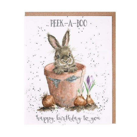 Peek-A-Boo Rabbit Birthday Card