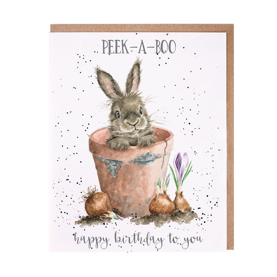 Peek-A-Boo Rabbit Birthday Card