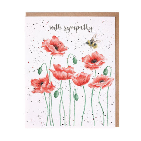 Poppies & Bees Sympathy Card