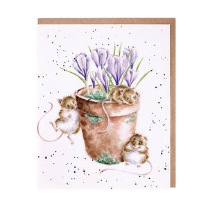 Garden Friends Mice Greeting Card