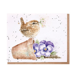 Pottering About Wren Greeting Card