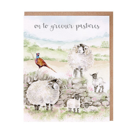 On To Greener Pastures Greeting Card