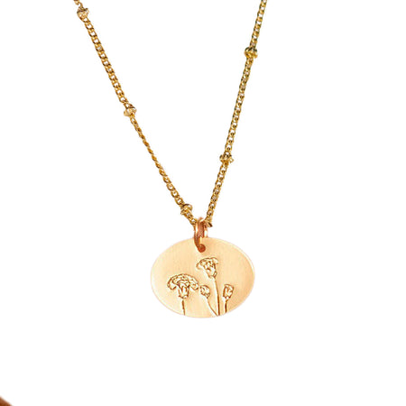 Birth Month Flower Necklace, 12 Asst