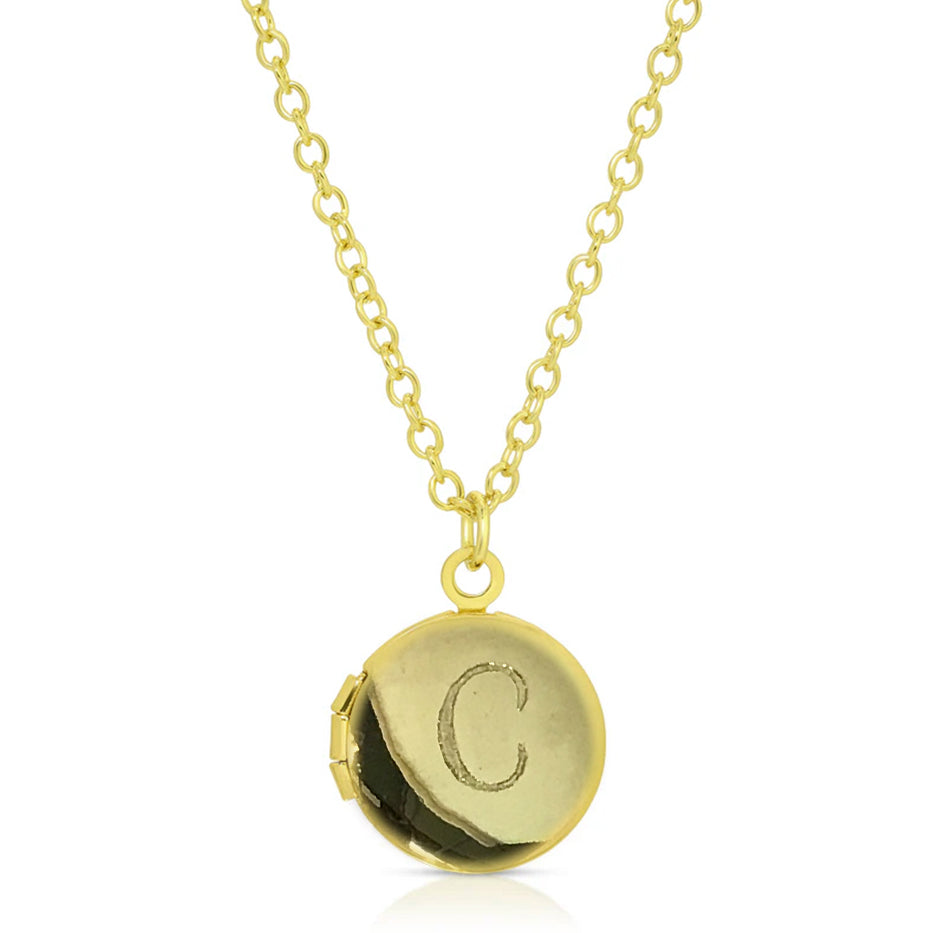 Engraved Initial Locket Necklace, 12 Asst
