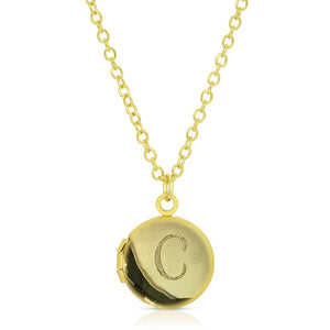 Engraved Initial Locket Necklace, 12 Asst