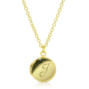 Engraved Initial Locket Necklace, 12 Asst