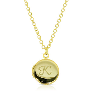 Engraved Initial Locket Necklace, 12 Asst