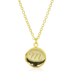 Engraved Initial Locket Necklace, 12 Asst