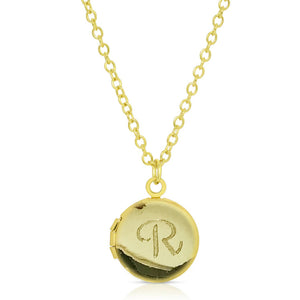 Engraved Initial Locket Necklace, 12 Asst