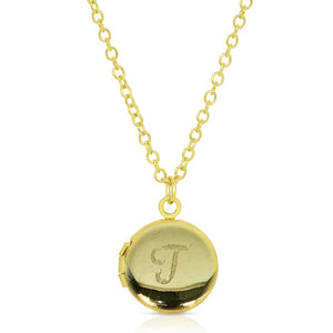 Engraved Initial Locket Necklace, 12 Asst