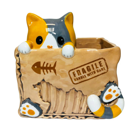 Ceramic Cat In The Box Planter