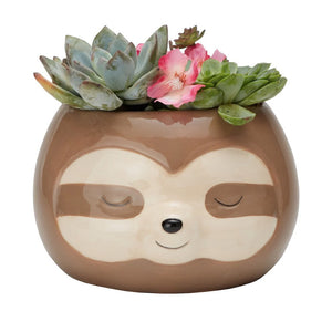 Ceramic Zen Sloth Planter