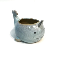 Load image into Gallery viewer, Ceramic Narwhal Planter
