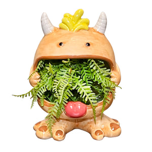 Ceramic Kooky Monster Planter, 3 Asst