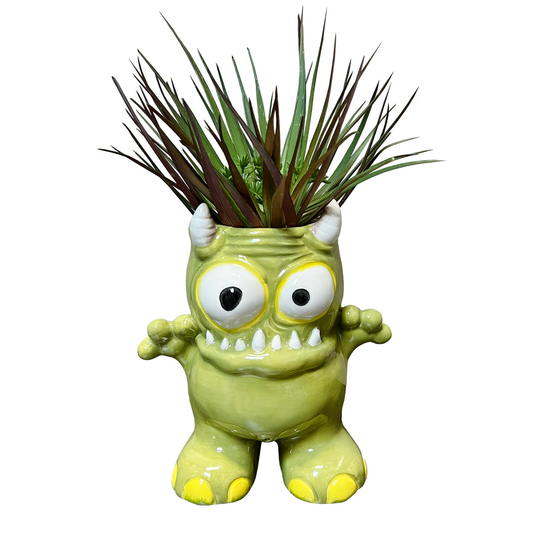 Ceramic Kooky Monster Planter, 3 Asst – Floral Acres Greenhouse