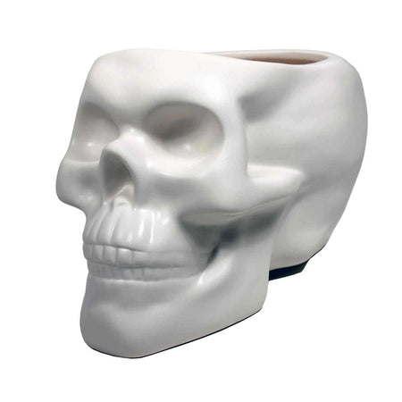 Ceramic White Skull Pot