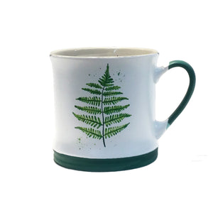 White Ceramic Mug with Plant, 4 Asst, Rslee