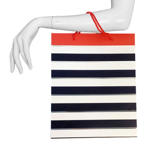 Striped Gift Bag, 13x10in, 4 Asst