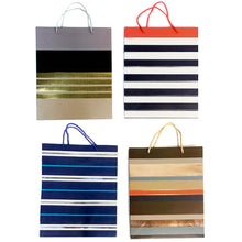 Load image into Gallery viewer, Striped Gift Bag, 13x10in, 4 Asst
