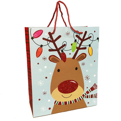 Christmas Gift Bag, 13x10in, 4 Asst