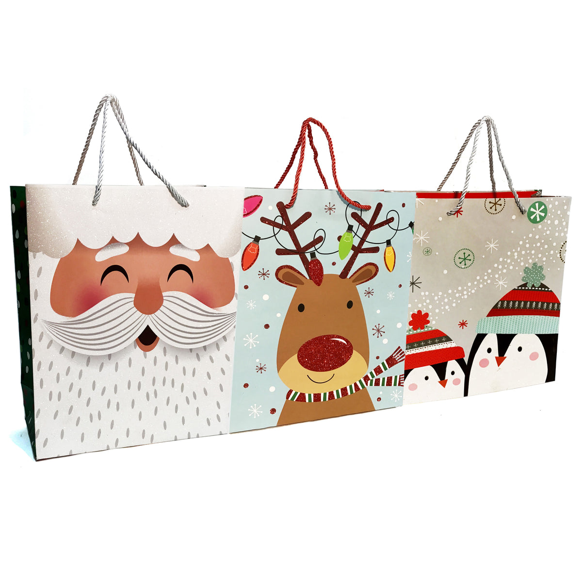 Christmas Gift Bag, 13x10in, 4 Asst