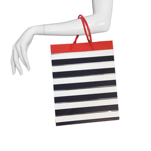 Striped Gift Bag, Small, 4 Asst