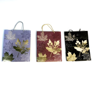 Leaves Gift Bag, 13x10in, 3 Asst