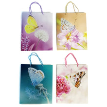 Load image into Gallery viewer, Butterfly Gift Bag, 13x10in, 3 Asst
